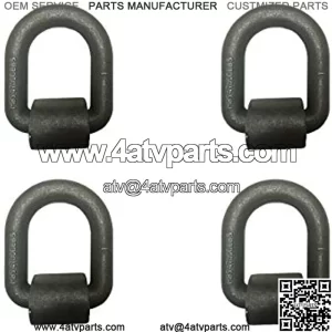 Mega Cargo Control 1" Long Type Weld-On D Rings (4-Pack) | Heavy-Duty Forged Steel Tie Down Anchor w/Bracket for Flatbed Trucks & Trailers WLL: 15,000