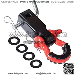 2 Inch Shackle Hitch Receiver 3/4" D Ring Shackle 41000 Lbs Break Strength 5/8" Trailer Lock Pin Towing Accessories for Truck ATV