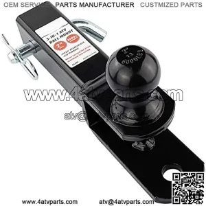 ATV/UTV Trailer Hitch Towing Ball Mounts, 2-Inch Ball, Clevis Pin, Fits 2-Inch Receiver