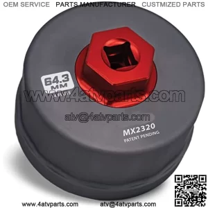 Tools MX2320-US 64.3mm 14 Flute Precision CNC Machined Aluminum Oil Filter Wrench Compatible with all Toyota and Lexus Cartridge Style Oil Filter Caps and Select Spin-On Filters
