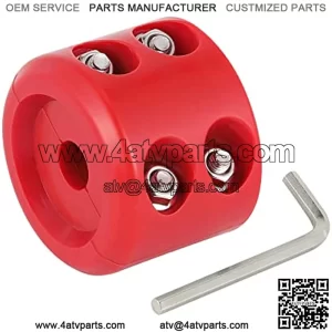 Winch Cable Hook Stopper for ATV UTV SUV ORV, Rubber Rope Line Saver, Prevent Bouncing Fraying, with Allen Wrench (Red)