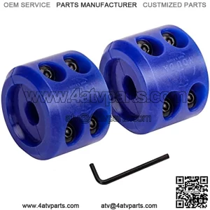 SAFE & SOUND Winch Cable Hook Stopper 2 Pack, Silicone Rubber Stopper Protects Synthetic Winch Rope, Towing Hook, Cable Line for ATV UTV, Blue