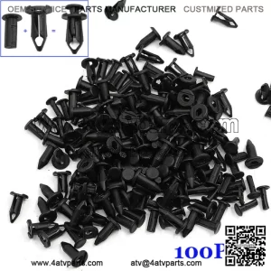 100 Pcs Black Fender Rivets For ATV Can Am Maverick/Commander/Outlander Parts (For: More than one vehicle)