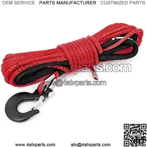 50FT 7,000 LB Rated Red Synthetic UTV/ATV Winch Rope - RS161