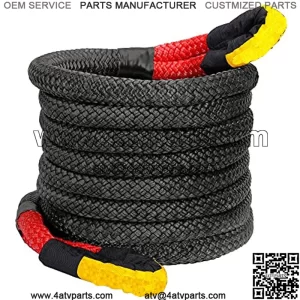 7/8" x 30ft Kinetic Recovery & Tow Rope, Energy Recovery Rope (28660 Lbs) , Heavy Duty Nylon Double Braided Tow Strap with Reinforced Loops and Protective Sleeve for Truck/Off-Road/ATV/UTV