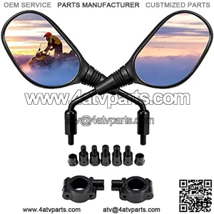 ATV Mirrors, 8MM10MM Motorcycle Mirrors for Handlebar ATV Accessories Compatible with Scooter Snowmobile Mope, 360 Degrees Ball-Type Adjustment