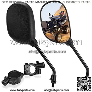 Motorcycle Mirrors, 8MM ATV Rear View Mirrors for Handlebars Bike Mirror Compatible with Snowmobile Scooter Moped Dirt Bike Sportsman, 360 Degrees Ball-Type