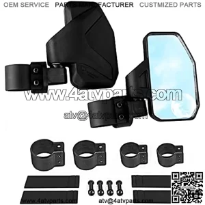 Offroad - Rear View/Side UTV Mirrors with SPOT Mirror - High Impact Right & Left Side Mirror Kit for 1.6" - 2" Roll Cage - RZR Can Am Yamaha Honda Arctic Cat