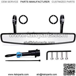 RZR Rear View Mirror, UTV Rear Mirror Included Rubber Shims and Bypass Compatible with 1.75"/2.0" Polaris RZR 800 900 1000 Turbo PRO XP, Pioneer 1000, Arctic Cat Wildcat Maverick X3 Mirrors