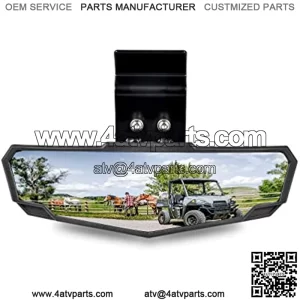 UTV Center Rear View Mirror, SAUTVS Premium Convex RearView Mirror for Polaris Ranger 570 900 1000 Crew/Can Am Defender 2015-2021 Accessories