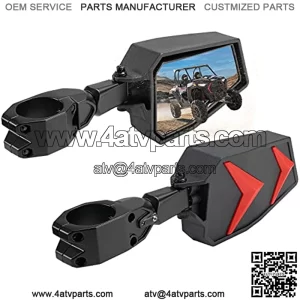 UTV Side View Mirrors Fits 1.75- 2" Roll Bar Compatible with Polaris RZR 800 900 1000 XP Turbo Teryx w/Black Orange Blue Red Inserts, Adjustable Aluminum Clamp