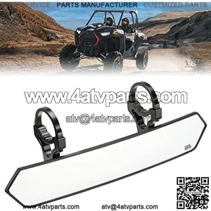 UTV SXS Center Mirror, New Version 15" UTV Mirror with 1.65"-2" Adjustable Low Profile Clamps Compatible with Polaris RZR 2008-2023, Can Am, Kawasaki, Arctic Cat Wildcat.