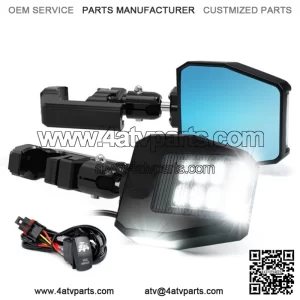 UTV Rear View Side Mirrors w/ LED for 1.75" to 2" Roll Bar Polaris RZR Can-Am X3 (For: More than one vehicle)
