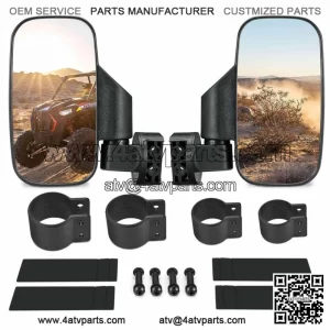UTV Side Mirrors Rear View Mirrors For 1.75"-2" Polaris Yamaha