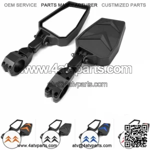 1.75"-2" UTV Side Mirrors Foldable Adjustable for Polaris RZR S 800 900 XP 1000