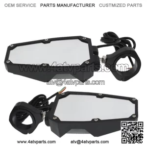 Rear View Side Mirrors w/ LED Lights Fit 1.75"-2" Roll Cage For RZR UTV