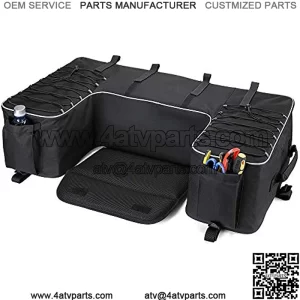 kemimoto Seat Bag for ATV Updated Water-resistant Storage Cargo Rear Gear Seat Bags w/Cushion Water Bottle Holder