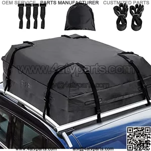 Car Rooftop Cargo Carrier Bag,15 Cubic Feet,Fit All Vehicles with Rack Waterproof Cargo Roof Bag,Rooftop Carrier Bag??Gray??