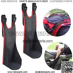 ATV Rear Passenger Foot Rest,Universal Adjustable Foldable Wear-resistant Motorcycle Rear Foot Pegs Compatible With Sportsman Rancher Griz, Nonslip Foot Support Pads (Red Piping)