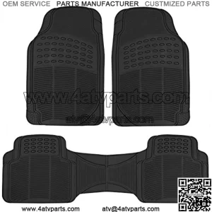 Original ProLiner 3 Piece Heavy Duty Front & Rear Rubber Floor Mats for Car SUV Van & Truck, Black - All Weather Floor Protection with Universal Fit Design