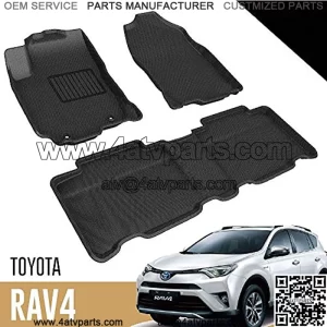 3D MAXpider - L1TY12701509 Toyota RAV4 2013-2018 Custom Fit All-Weather Car Floor Mats Liners, Kagu Series (1st & 2nd Row, Black)