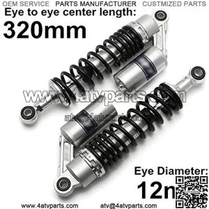 Shock Absorbers Rear Shock Absorber Silver Black 320mm 340mm 360mm 400mm Motorcycle Air Rear Suspension Fit for ATV Quad Scooter Dirt Bike Motor D30 (Color : M99 26 1 340mm)