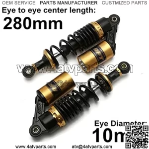 280mm 11 inch 7mm Spring Universal Motorbike Air Shock Absorber Rear Suspension ATV Quad Scooter Dirt Bike For CBR600 CBR400 CB500 YZF XC EXC XCF,+