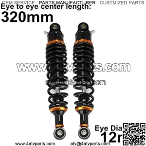 320mm 12.6 inch 7mm Spring Universal Motorbike Air Shock Absorber Rear Suspension ATV Quad Scooter Dirt Bike For 50cc 75cc 90cc 125cc 150cc 250cc 300cc
