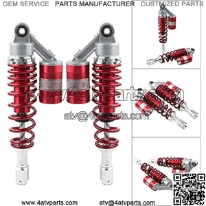 2 Pcs Motorcycle 320mm Red Air Shocks ATV UTV Rear Suspension Shocks with Clevis End For ATV UTV Go Kart Quad Dirt Bikes