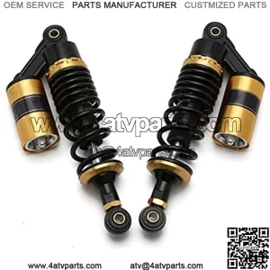 Shock Absorbers 1 Pair Spring 7mm 280mm 11" Eye Diameter 10mm Motorcycle Air Shock Absorber Rear Front Suspension Fit for ATV Quad Bike Black Golden D30 Rear Shock