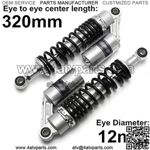 Rear Shock Absorber Silver Black 320mm 340mm 360mm 400mm Motorcycle Air Rear Suspension Fit for ATV Quad Scooter Dirt Bike Motor D30 Motorcycle Shock Absorber (Color : M99 26 1 340mm)