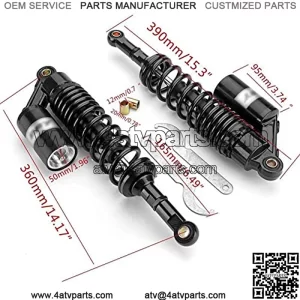 Motorcycle Air Shock Motorcycle Shock Absorber 360mm 14" Motorcycle Rear Air Shock Absorbers Suspension Fit for Yamaha/Suzuki ATV Dirt Bike Motorcycle Rear Shock (Color : Black)