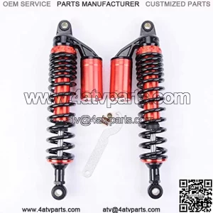 Air Gas Shock Absorbers 380mm 15 inches Round Ends Motorcycle Replacement Universal for Suzuki Kawasaki Yamaha Ducati Scooter Atv Quad Dirt Sport Bike Go Kart Red Black