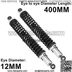 Rear Suspension Damper 1pair 400mm 15.75" Motorcycle Air Shock Absorber Rear Suspension Fit for Motor Dirt Bike Scooter ATV Quad Black D30 Motorcycle Shock Absorber (Color : Brass 290mm)
