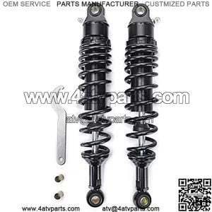 2pcs Motorcycle 320/340mm Spring Dirt Street ATV Quad Rear Shock Absorber Rear Suspension Bumper (Color : 340mm Black)