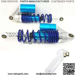 320mm A Pair Motorcycle Air Shock Absorbers Universal Fit For Suzuki Yamaha Kawasaki ATV Go Kart Quad Dirt Sport Bikes (Silver Blue)