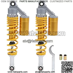 Motorcycle Shock Absorber,1 Pair 340mm Motorcycle Shock Absorber Rear Suspension Spring Universal for ATV SUV (yellow)