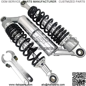 12.60in 320mm Universal Motorcycle Rear Air Shock Absorbers For Yamaha Kawasaki Honda Suzuki Pit Dirt Bike Quad ATV Go Kart (Black&Silvery)