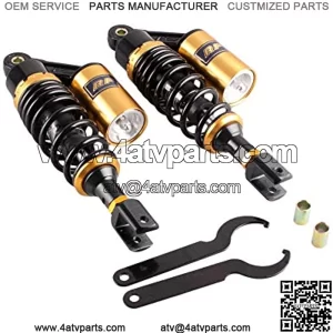 11inch 280mm Pair Motorcycle Shock Absorber Eye to Clevis Rear Suspension Universal For Honda Suzuki Yamaha Kawasaki ATV Go Kart Quad Dirt Sport Bikes Black & Gold (A pair)