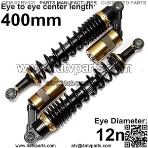 Spring Assemblies 280mm 320mm 340mm 360mm 380mm 400mm 440mm Motorcycle Air Shock Absorber Rear Suspension ATV Quad Scooter Dirt Bike Motor D30 Motorcycle Absorber (Color : M99 7 400mm)
