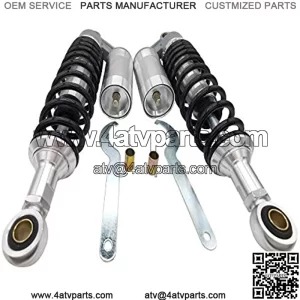 340mm Motorcycle Air Shocks Absorber Fit for Honda Yamaha Kawasaki ATV Go Kart Quad Dirt Sport Bikes(Silver/Black,1 Pair)