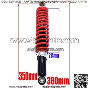 350mm/13. 8in Rear Shock Absorber Universal Fit for Dune Buggy Quad Dirt Bike ATV Aluminium Alloy Shock Spring Suspension Red