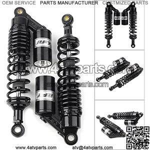 2 Pcs 320mm Black Motorbike Air Shocks ATV Shock Absorber Suspension Universal For Honda, For Suzuki, For Kawasaki, Chinese ATV UTV Go Kart Quad Dirt Bikes