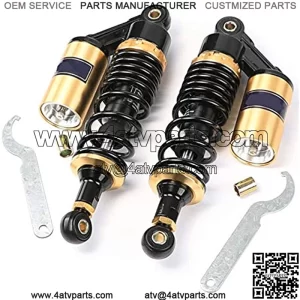 Pair 280mm Motorcycle ATV Pit Bike Rear Shocks Absorbers Springs Air Suspension Universal for Scooter Quad Motorcycle Shock Absorber Rear Motorcycle Shock Absorber