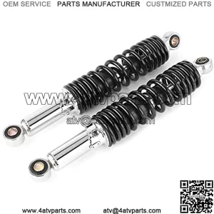 Pair 12.5" 320MM Motorcycle Rear Shock Absorbers Suspension Universal Fits Dirt bike Gokart ATV Quad, Chrome and Black