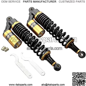 Universal 340mm Air Shock Absorber ATV Motorcycle Quad Suspension Shocks For Motorcycle, ATV, Quad, Dirt Bike, Go Kart, Black & Gold