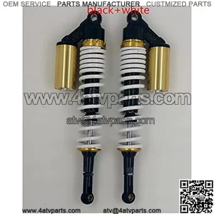 Suspension Shock 440mm Motorcycle 8mm Spring Shock Absorber ATV Fit 420mm-440mm White for Bike ??car (Color : Black White)