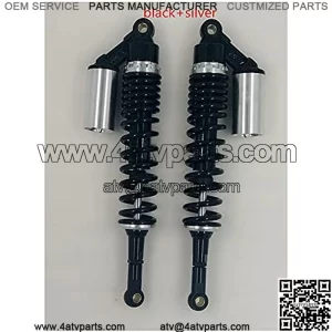 Suspension Shock 440mm Motorcycle 8mm Spring Shock Absorber for ATV Fit 420mm-440mm for Bike ??car (Color : Black Silver)