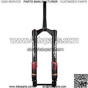 Bike Front Fork,Fat Bike Downhill Fork 26 Inch Bicycle Suspension Fork 150mm Width For ATV MTB BMX Fat Tire 4.8" Air Shock Absorber 1 1 2" Damping Adjustment Discbrake Thru Axle 15mm 130mm Travel