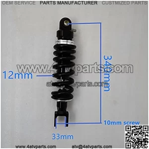 Suspension Shock 12mm Spring 330mm 340mm Motorcycle Shock Absorber for Yamaha MT07 Dirt Bike ATV Beach Vehicle Kart for Bike ??car (Color : 340A-33)